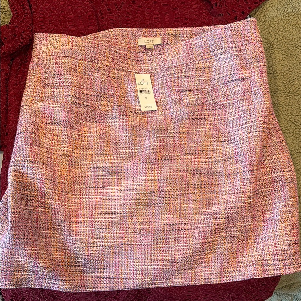 LOFT Women's Multicolor Tweed Skirt